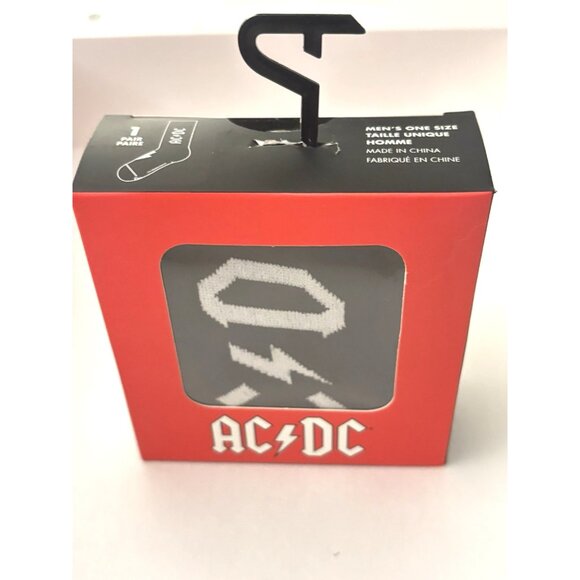 AC/DC Socks 1 Pair One Size Fits Most Music Giftable Box Rock Band Fan Gift NEW - Picture 2 of 6